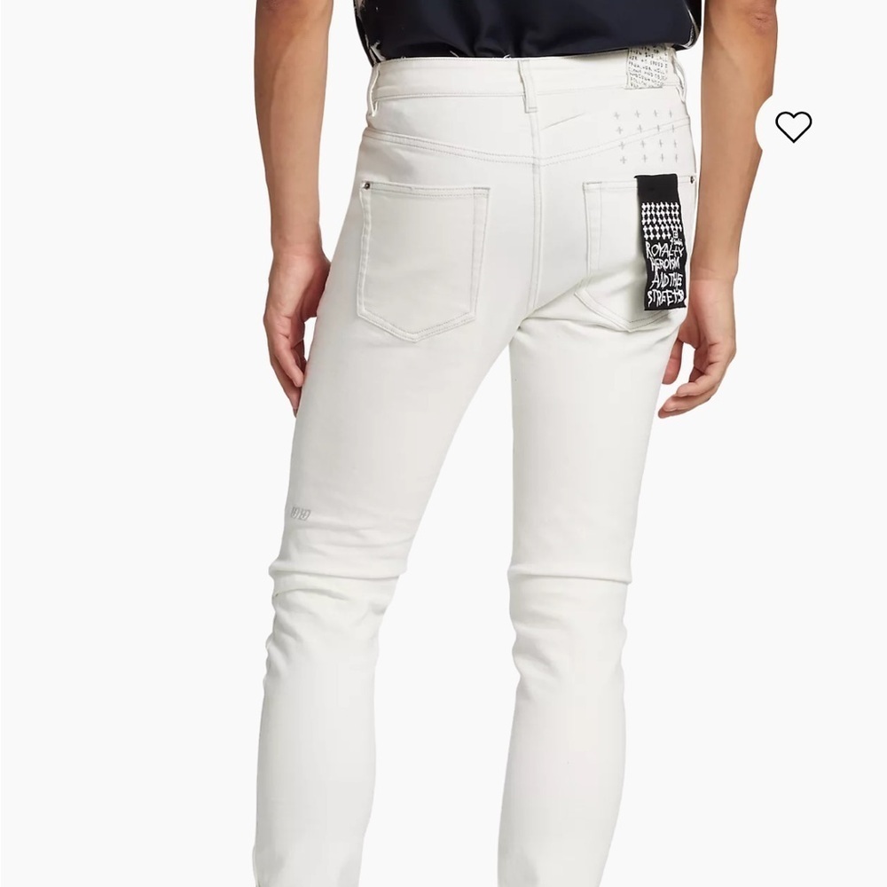 KSUBI Chitch Whitenoise Jean Button Fly T box White Mens Stretch Sz 32 NEW